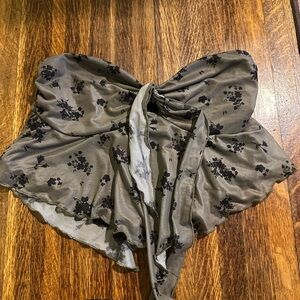 Floral Strapless Top with Bow Detail